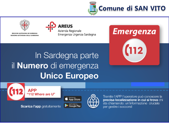Parte anche in Sardegna il 112 NUE - Numero di emergenza Unico Europeo.