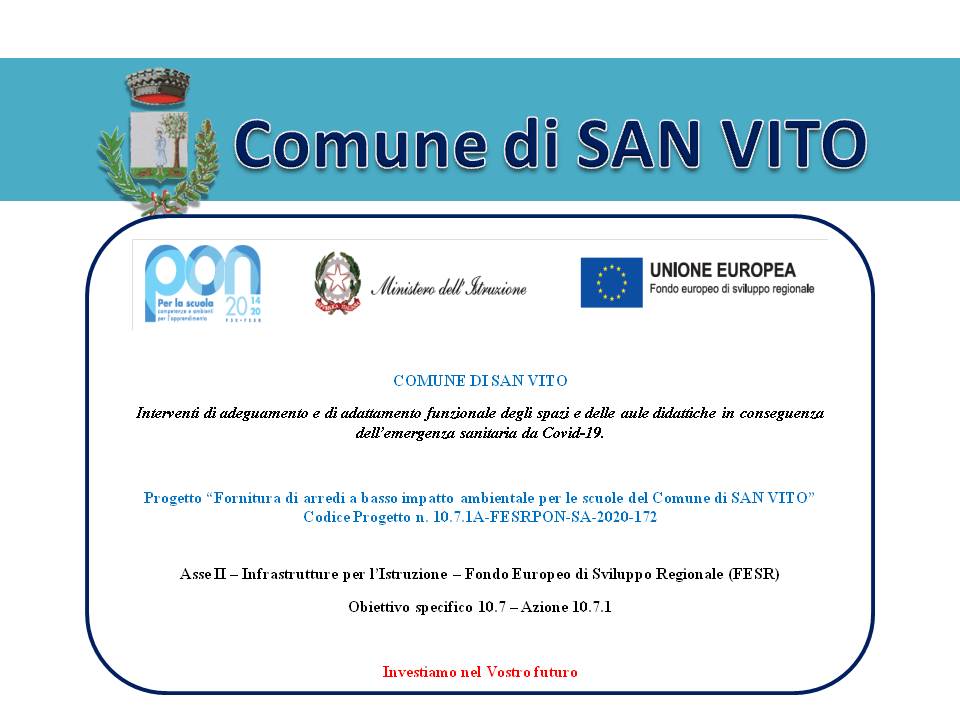 Finanziamento PON FESR 2014/2020